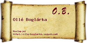 Ollé Boglárka névjegykártya
